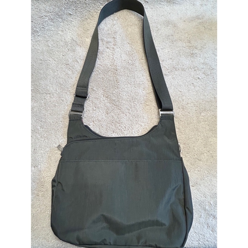 Baggallini Crossbody Bag Charcoal Gray Nylon Multi-Pocket Travel Purse - Picture 8 of 11